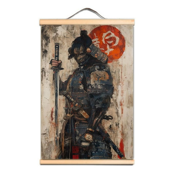 Japan Samurai Bushido Artwork Wall Art Poster Wall Charts Vintage Scroll Painting 0,Multicolor,11.8X17.7 inches
