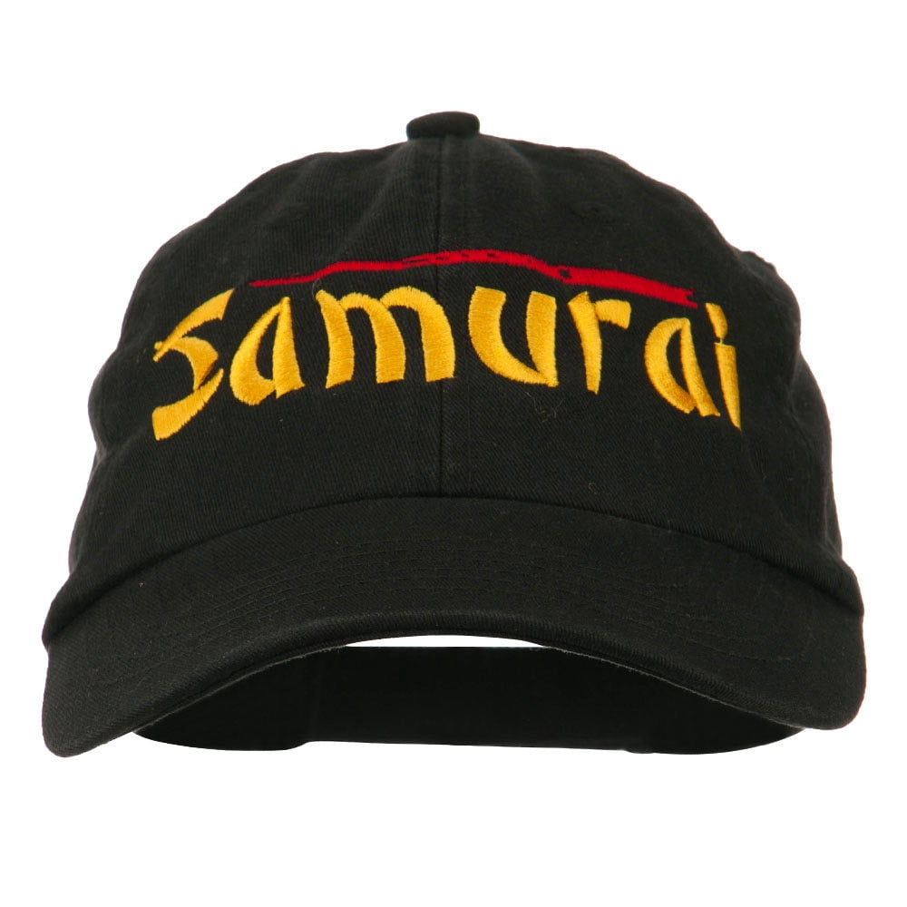 Japan Samurai with Sword Embroidered Pet Spun Cap - Black OSFM ...