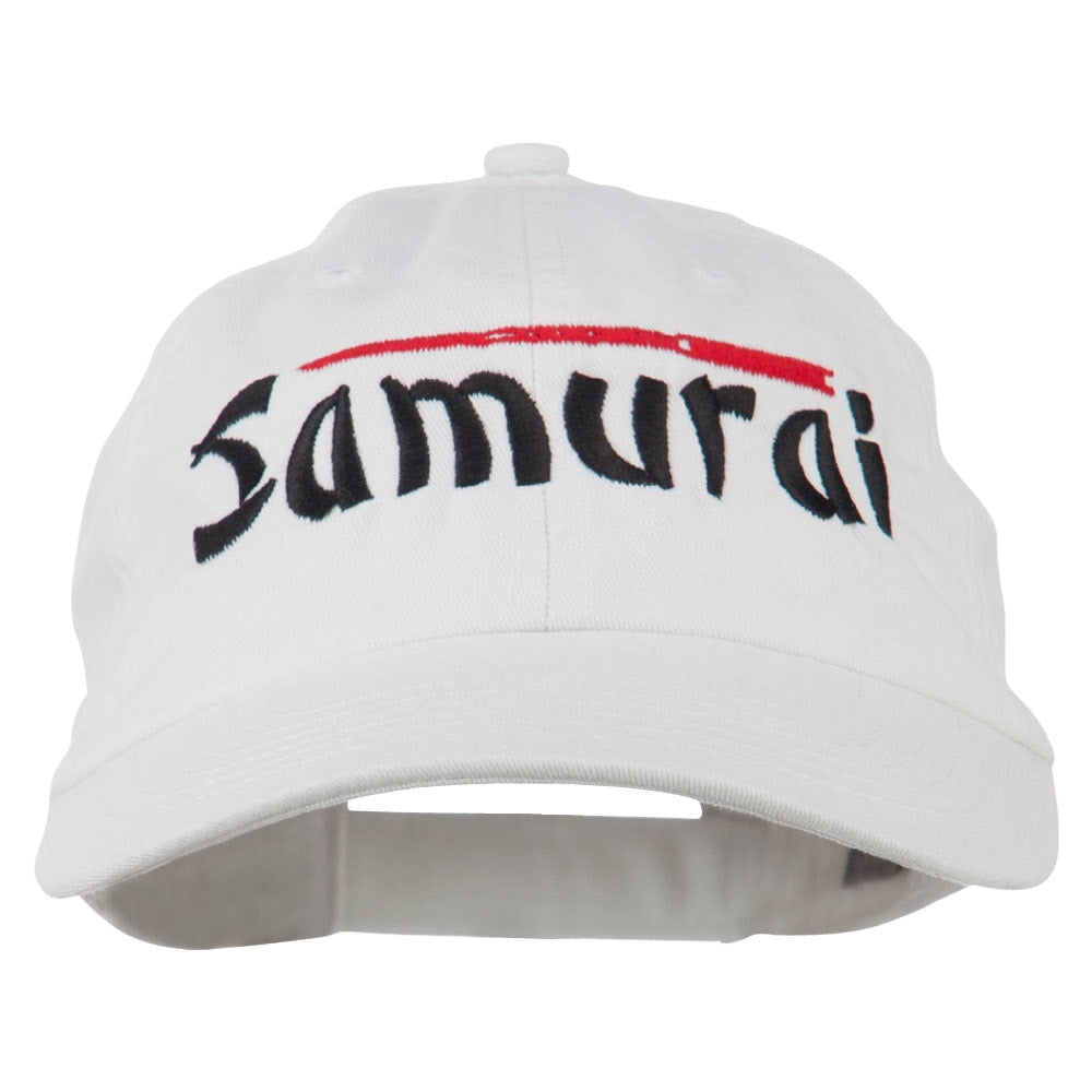 Japan Samurai with Sword Embroidered Pet Spun Cap - White OSFM ...