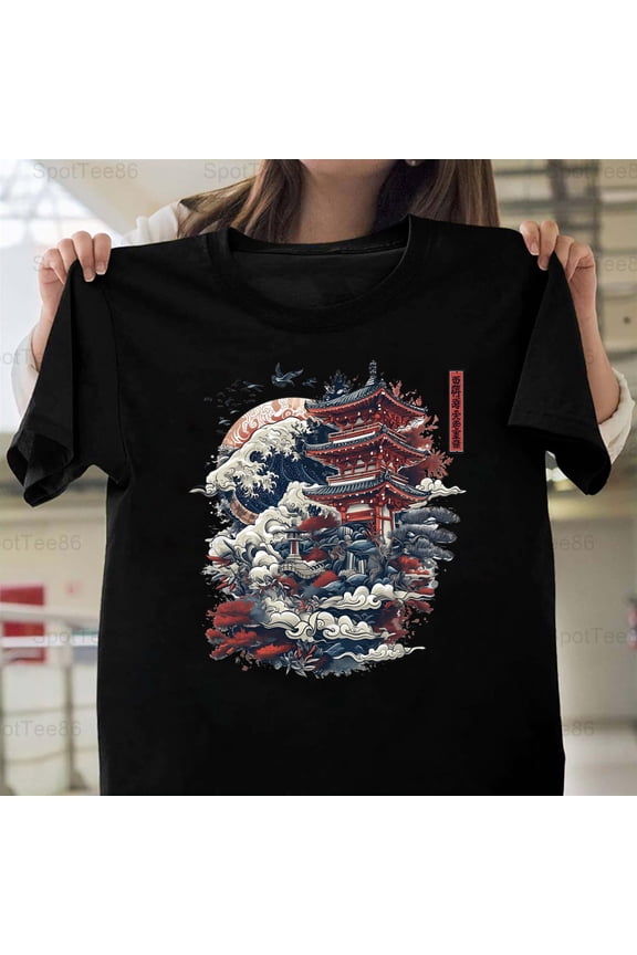 Japan Scenery Harajuku Y2K Japanese Streetwear Retro Aesthetic Graphic Unisex T-Shirt Y1281, Up to Size 5XL