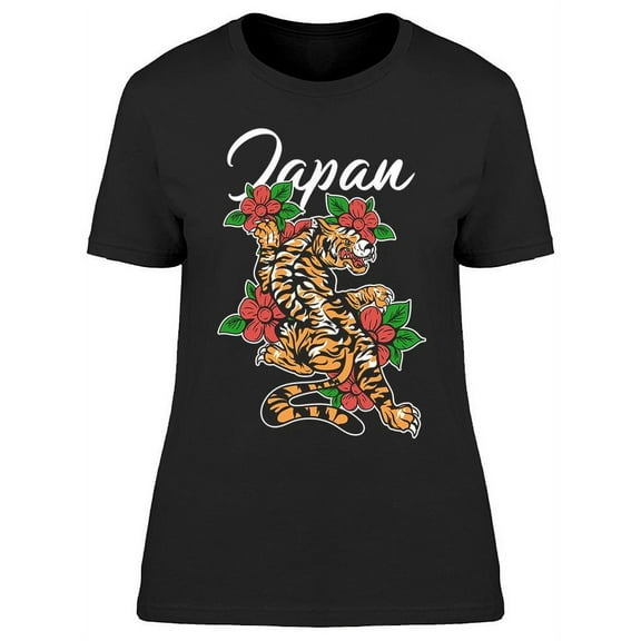 Japan Slogan And Tiger T-Shirt Women -Image by Shutterstock, Female Small