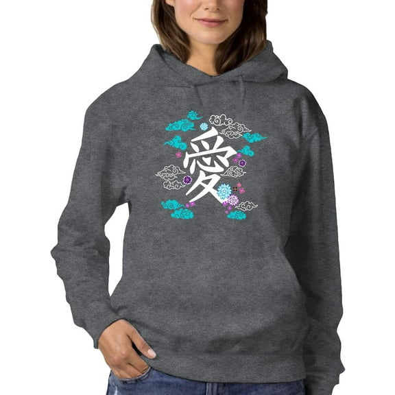Japan Style Love Word Hoodie Women -Image by Shutterstock, Female 3X-Large