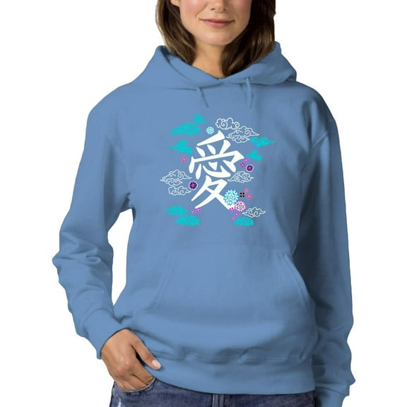 Japan Style Love Word Hoodie Women -Image by Shutterstock, Female x-Large