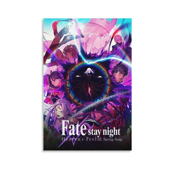 Japan Supernatural Anime Film Fate Stay Night Heaven's Feel Poster Canvas Poster Wall Art Picture Prints Hanging Photo Gift Decor Home Posters Artworks 12x18inch(30x45cm)