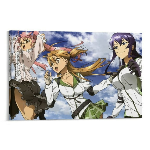Japan Supernatural Anime Highschool of The Dead Manga Poster Wall Art Poster Scroll Canvas Painting Picture Living Room Decor Home 12x18inch(30x45cm)