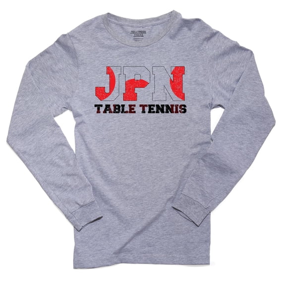 Japan Table Tennis - Olympic Games - Rio - Flag Men's Long Sleeve Grey T-Shirt