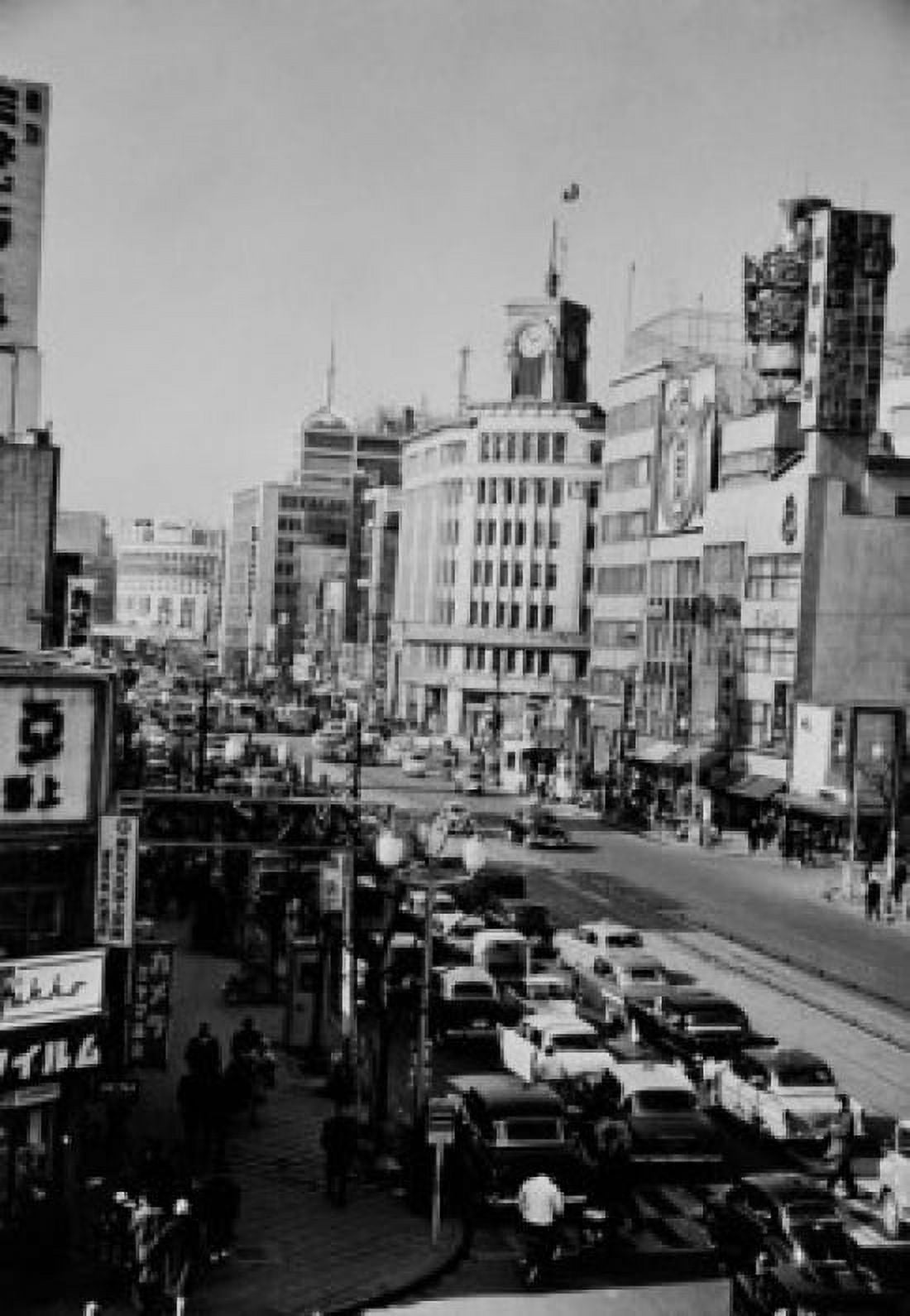 Japan Tokyo Ginza High angle view on street traffic Canvas Art - (18 x 24)