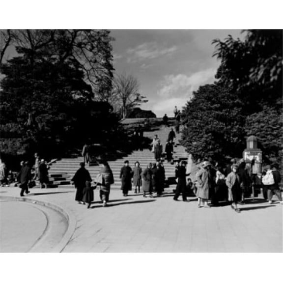 Japan Tokyo Street Scene with Pedestrians Poster Print - 18 x 24 in.