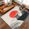 Japan Torii Area Rugs, Red Asian Oriental Temple Pattern Carpet ...
