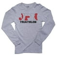thumbnail image 1 of Japan Triathlon - Olympic Games - Rio - Flag Men's Long Sleeve Grey T-Shirt, 1 of 2