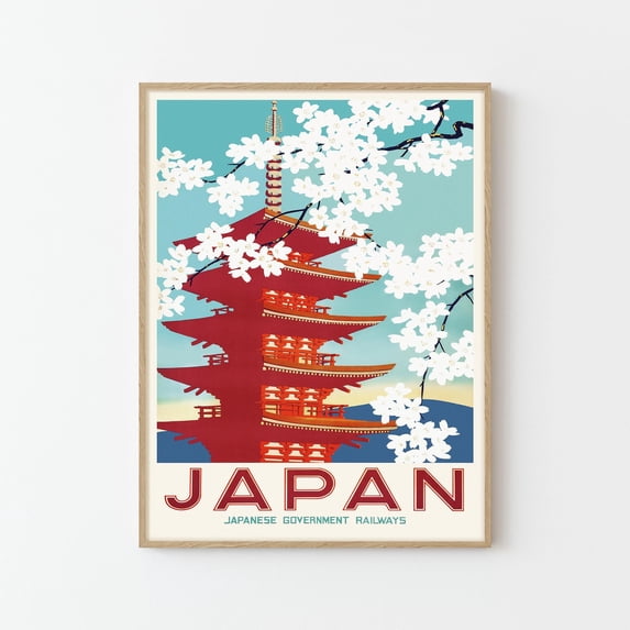 Japan Vintage Travel Poster Print | Japanese Railways Retro Tourism Advertisement