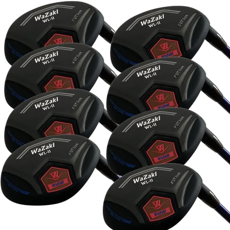 Japan WaZaki Hybrid Iron Set USGA R A Rules Golf Club,Whole Black Oil Finish,4-SW,with Covers,WLIIs Blk Ltd Model,Mens Regular Flex,65g Graphite Shaft,Plus Length,Pack of 16