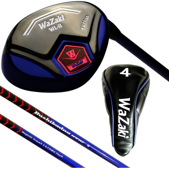 Japan WaZaki Hybrid Iron USGA R A Rules Single Golf Club with Cover,WLIIs Model,Black Blue Finish,Sand Wedge,46 Degree,Mens Regular Flex,65g Graphite Shaft,Standard Length