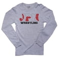 thumbnail image 1 of Japan Wrestling - Olympic Games - Rio - Flag Men's Long Sleeve Grey T-Shirt, 1 of 2