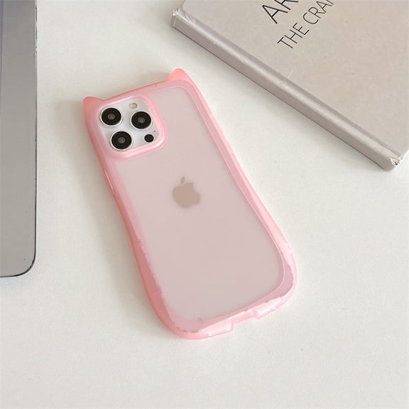 Japan cute 3D cat ear Case for iPhone 15 14 13 12 11 pro Max Plus girl cartoon clear shockproof anti-fall soft silicone cover