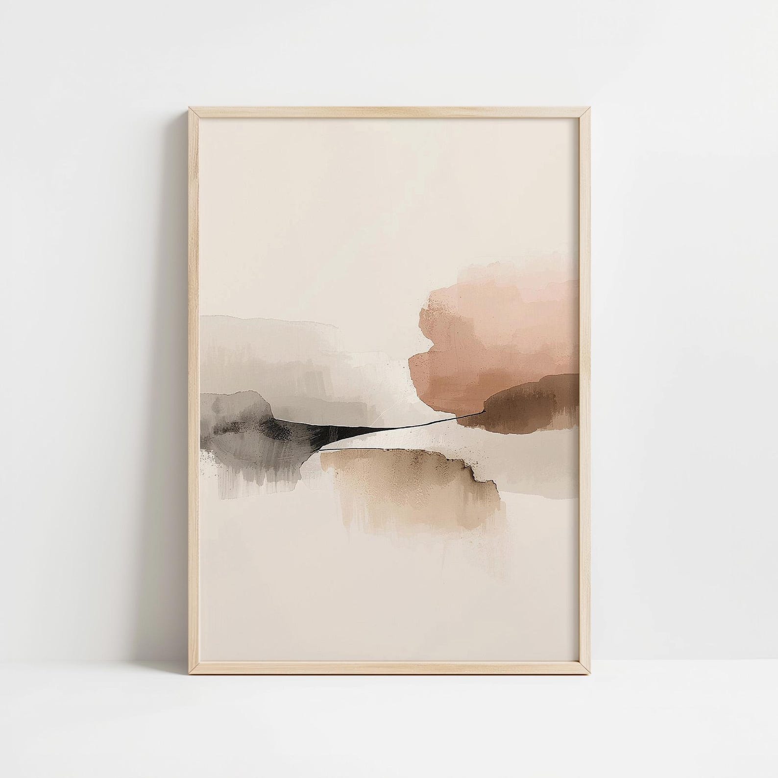 Japandi Wall Art Print, Minimalist Wabi Sabi Neutral Abstract Print ...