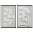 thumbnail image 1 of Japandi Whites Harmony Set Canvas Neutral Abstract Art by Art Remedy, Black Frame, 30 x 45, 1 of 6