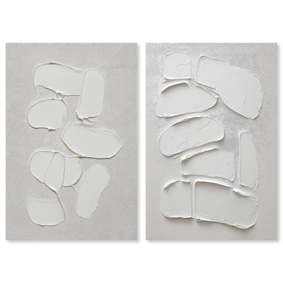 Japandi Whites Harmony Set Canvas Neutral Abstract Art by Art Remedy, Gallery Wrapped, 10 x 15