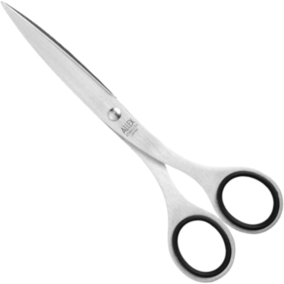 Japane Office Scissors for Desk Medium 6.5" All Purpo Scissors Made in JAPAN All Metal Sharp Japane Stainless Steel Blade with Non-Slip Soft Ring Black