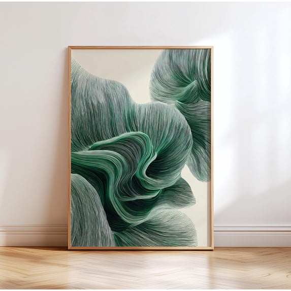 Japanese Abstract Wave Japandi Minimalist Line Art Neutral Poster ...
