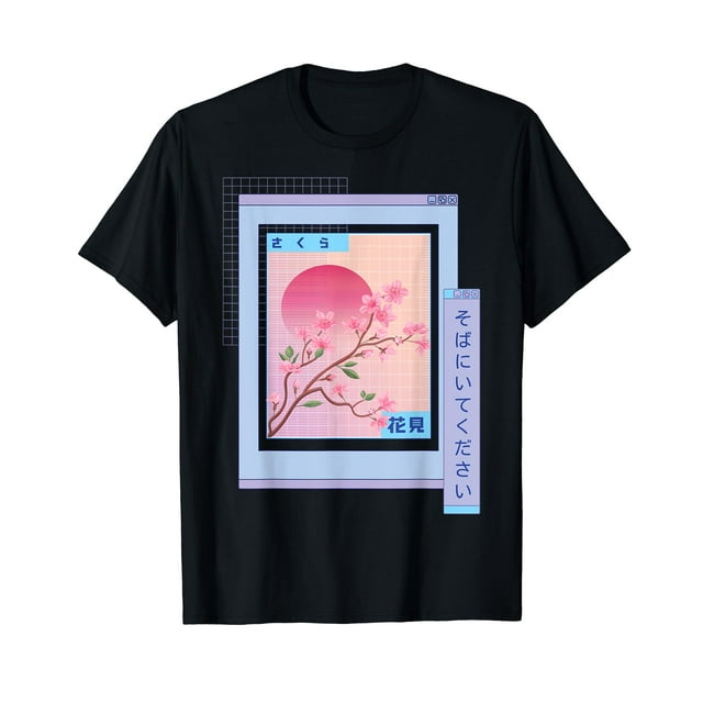 Japanese Aesthetic Sakura Flowers - Kawaii E-Girl - Browser T-Shirt ...