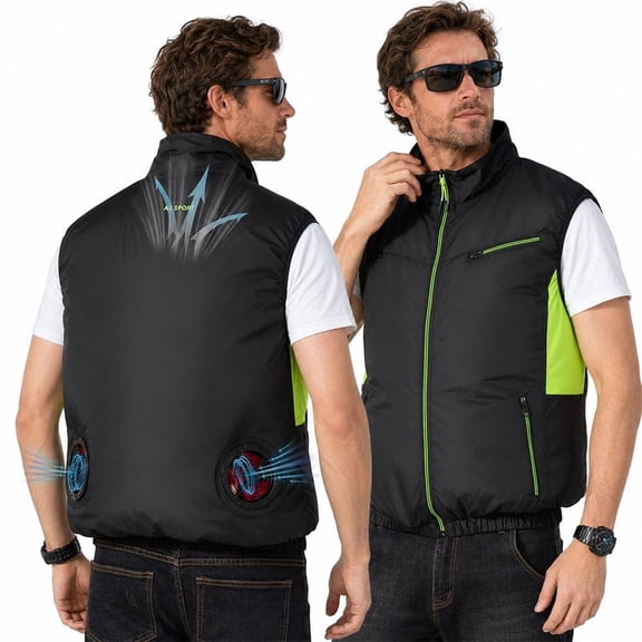 Japanese Air Conditioned Fan Jacket, Cooling Vest for Extreme Heat, Portable Cooling Clothing with Fans for Men