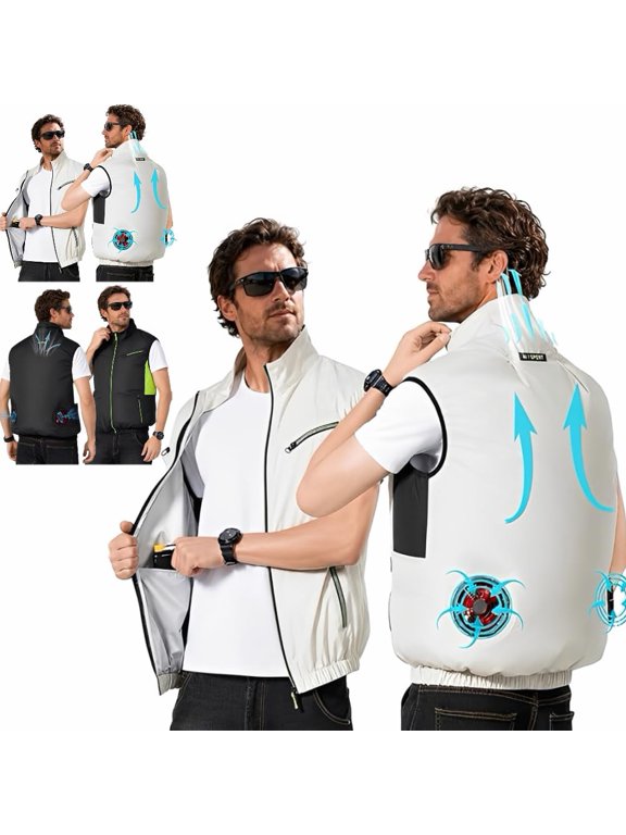 Japanese Air Conditioned Jacket, Cooling Jacket with Fan, Portable Fan Cooling Vest for Men & Women, Outdoor Hot Weather Work Gear