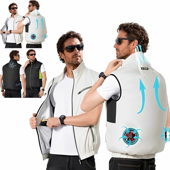 Japanese Air Conditioned Jacket, Japanese Fan Jacket with Dual Fans for Outdoor Work, Travel