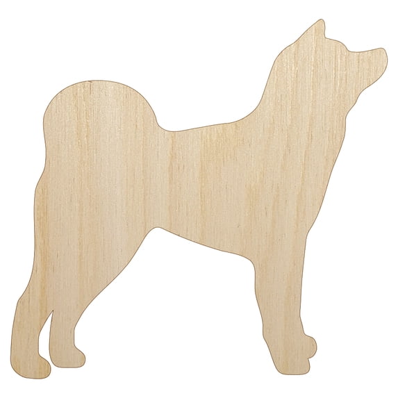 Japanese Akita Dog Solid Wood Shape Unfinished Piece Cutout Craft DIY Projects - 6.25 Inch Size - 1/4 Inch Thick