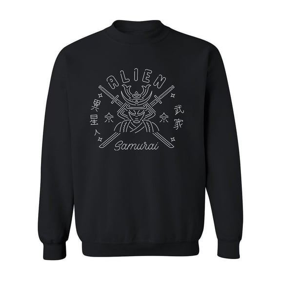 Japanese Alien Samurai Graphic Sweatshirt Men -Image by Shutterstock, Male 4X-Large