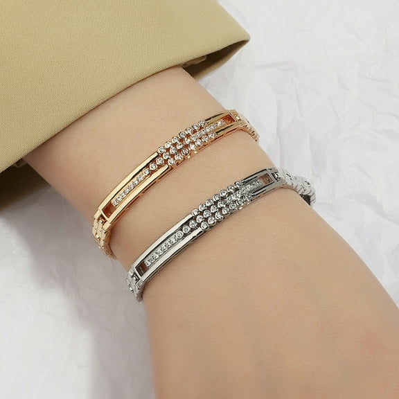 Japanese And Korean Simple Temperament Micro Inlaid Zircon Bracelet
