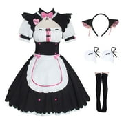 Japanese Anime Cosplay Maid Outfit Dress Dress Cute Halloween Makeup Cosplay Halloween Costume for Girls Women
