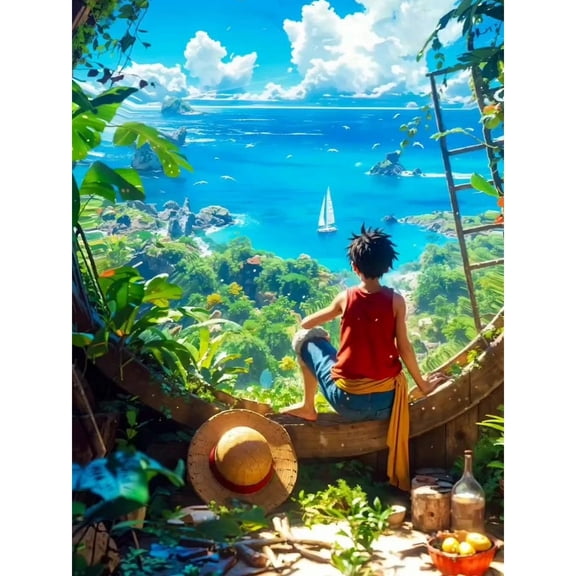 Japanese Anime Diamond Painting Set (for Adults) 5D DIY Anime Diamond Art Set (for Beginners) Round Full Diamond Diamond Painting Gem Art Crafts (Home Wall Decoration Gift)