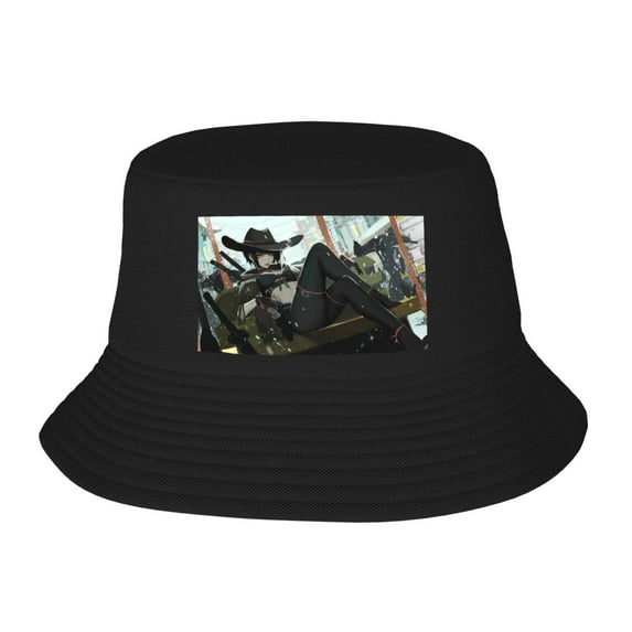 Japanese Anime Girl Samurai Ninja Bucket Hat For Womens And Mens Outdoor Beach Fisherman Hat Sun Hat