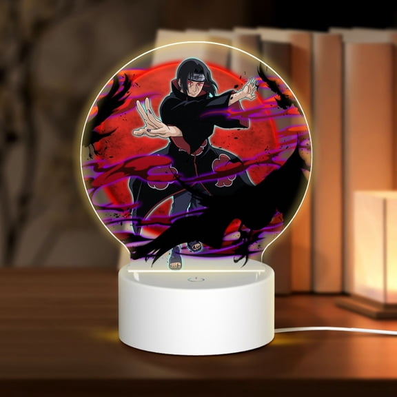 Japanese Anime Graphic Table Round Acrylic NARUTO Night Light With USB Plug,Three Different Light Modes,18 X 13.5 CM