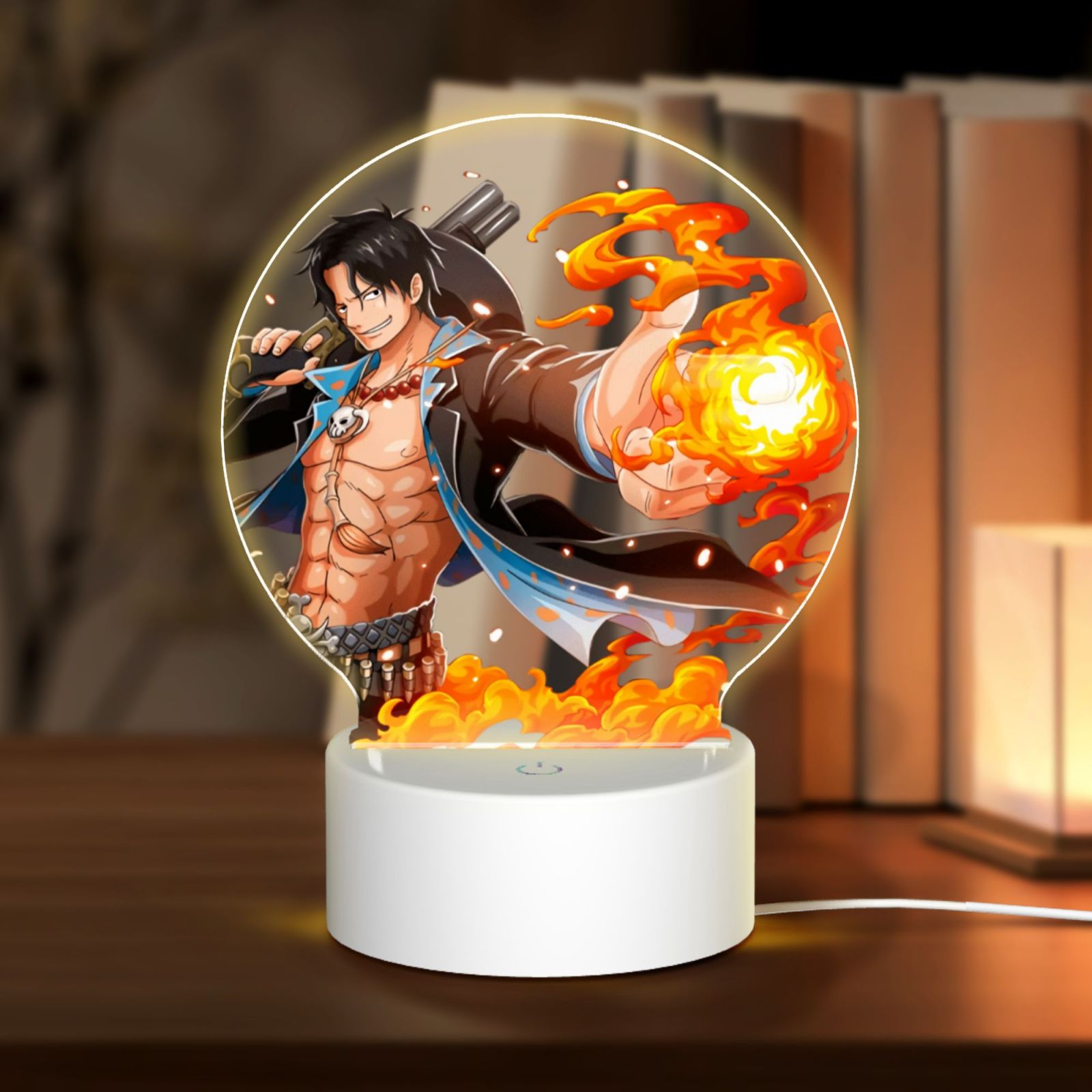 Japanese Anime Graphic Table Round Acrylic One Piece Night Light With ...