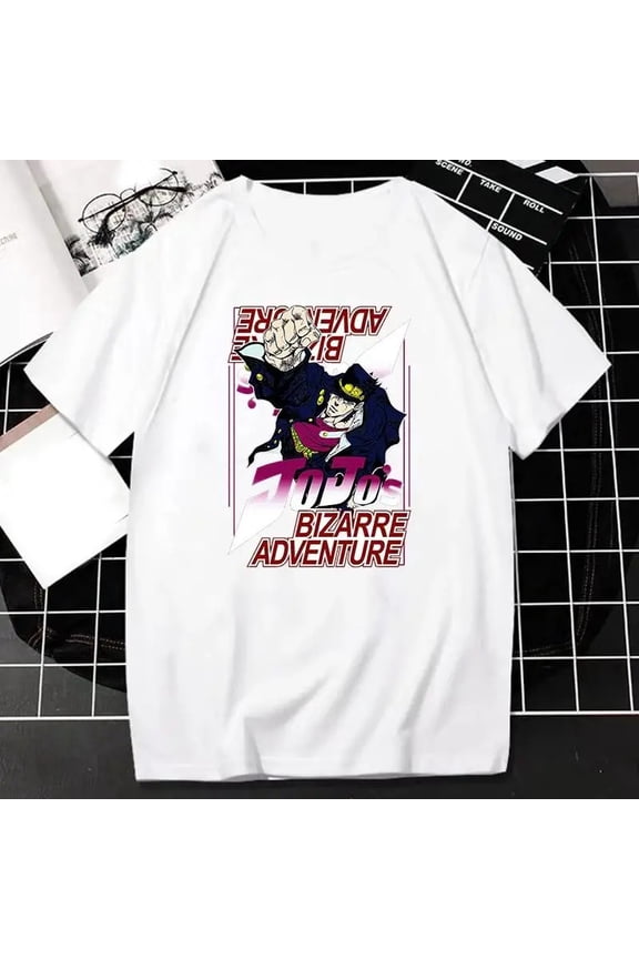 Japanese Anime JOJO Bizarre Adventure Graphic Print T Shirt Men Women Fashion Streetwear Short Sleeve T Shirt Unisex