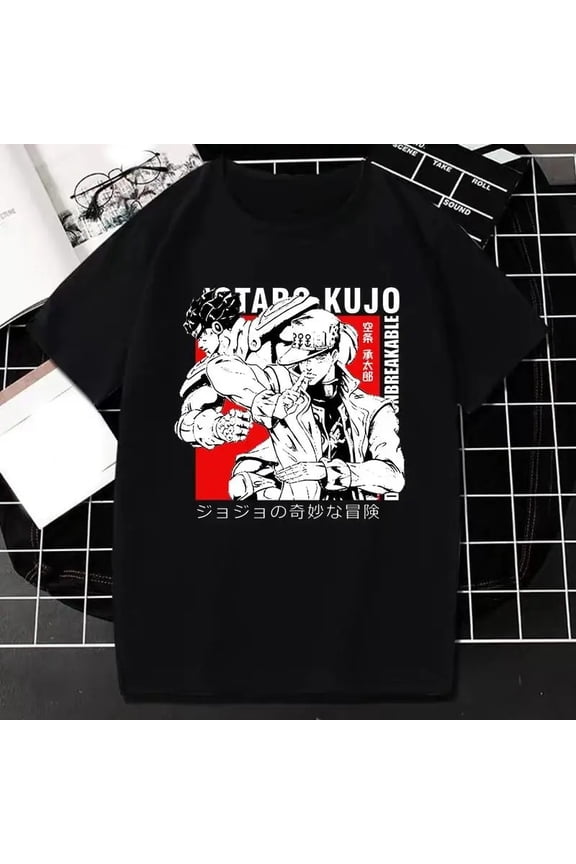 Japanese Anime JOJO Bizarre Adventure Graphic Print T Shirt Men Women Fashion Streetwear Short Sleeve T Shirt Unisex