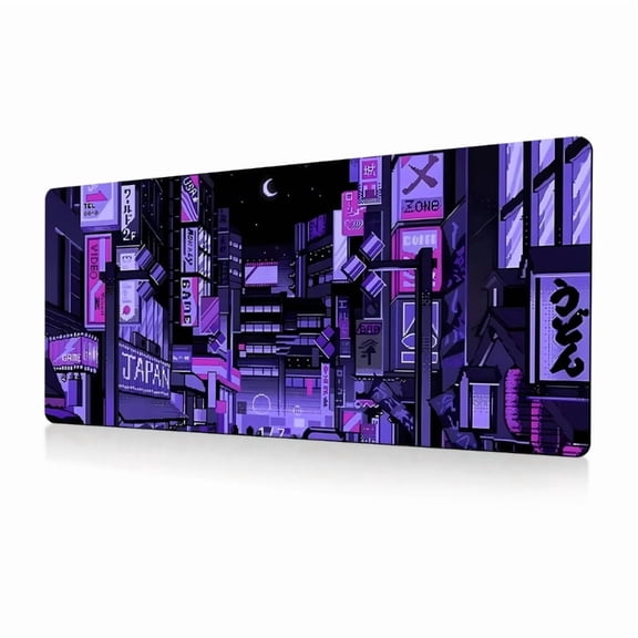 Japanese Anime Large Gaming Mouse Pad with Stitched Edged Nonslip Natural Rubber Base Waterproof Laptop Pad Mat