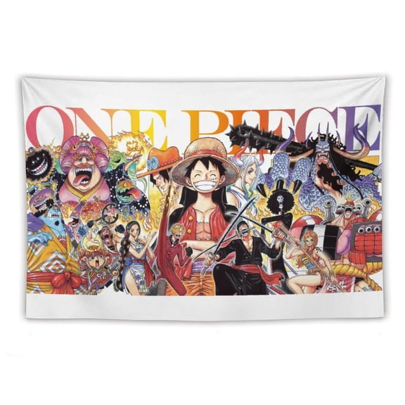 Japanese Anime Large Wall Tapestry,Lightweight Soft Peach Skin Velvet Fabric 100% Polyester,One Piece Decorative Wall Hanging for Living Room Bedroom Dorm