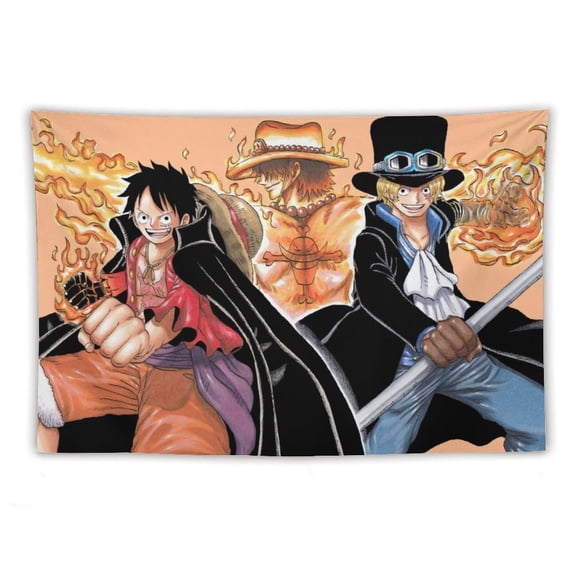 Japanese Anime Large Wall Tapestry,Lightweight Soft Peach Skin Velvet Fabric 100% Polyester,One Piece Decorative Wall Hanging for Living Room Bedroom Dorm