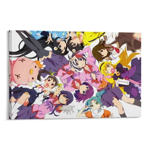 Japanese Anime Monogatari Series Art Poster Print Wall Art Picture Painting Poster Canvas Print Posters Artworks Bedroom Living Room Decor 12x18inch(30x45cm)
