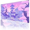 thumbnail image 1 of Japanese Anime Mouse Pad XXL Extended Purple Mouse Mat Cartoon City Street Gaming Mousepad Large Stitched Edges Desk Pads with Non-Slip Rubber Base(Size:31.5x11.8in), 1 of 5