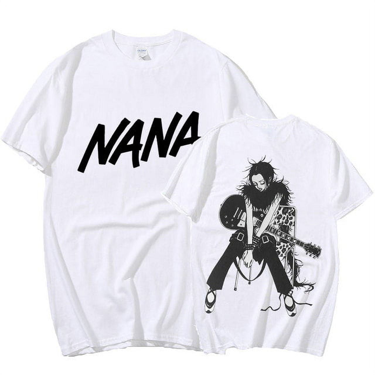 Japanese Anime Nana Osaki Print Goth Harajuku Top Women T-shirt Casual  ladies basic O-collar Short Sleeved Short sleeve Men,Drop Ship