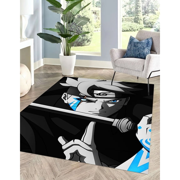 Japanese Anime Rugs, Thick Rug, Japanese Art Rug, Anime Rug, 3D Printeds Rug, Easy to Clean Rugs, Modern Rugs, Front Door Rugs, Black Rug, 3.3'x9.2' - 100x280 cm