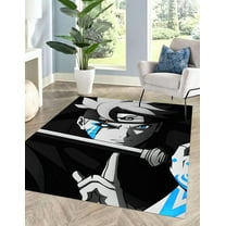 Japanese Anime Rugs, Thick Rug, Japanese Art Rug, Anime Rug, 3D Printeds Rug, Easy to Clean Rugs, Modern Rugs, Front Door Rugs, Black Rug, 5.2'x7.5' - 160x230 cm