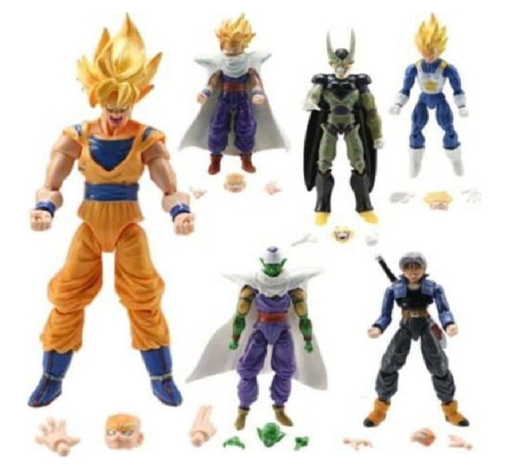 6Pcs/Set 9,5cm Dragon Ball Z Anime Figura Filho Goku Vegeta