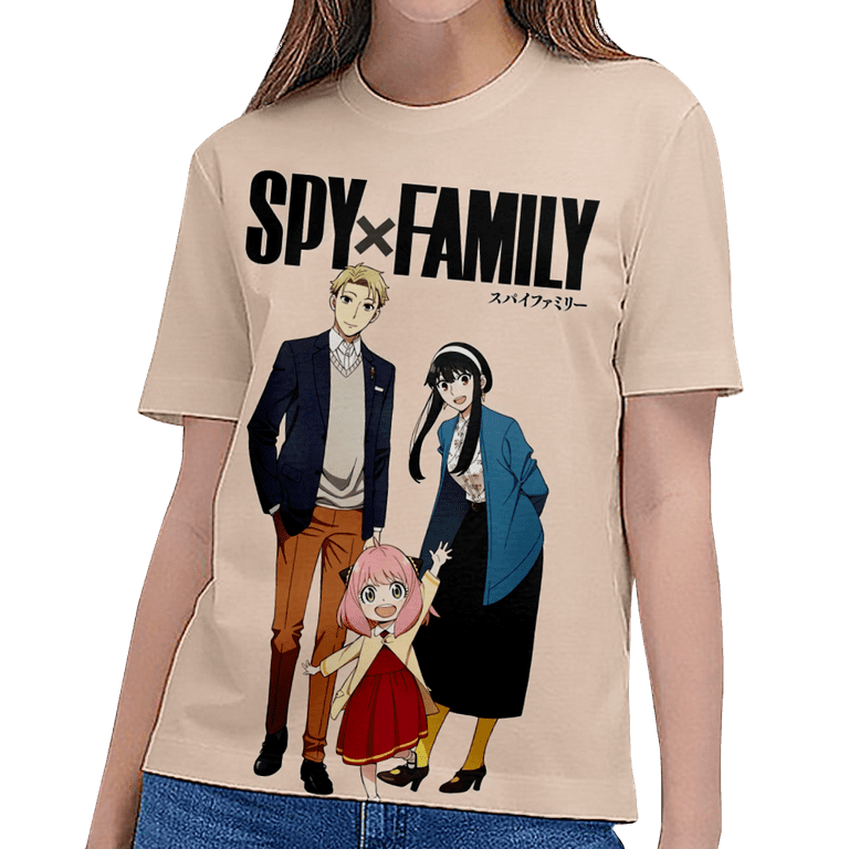 Japanese Anime Spy X Family Kawaii Anya Forger Summer Fashion T-shirt Short  Sleeve Cartoon Casual Top Children's T-shirt Clothing 3-14 Years Old Girl's  T-shirt Clothing，B-4XL 