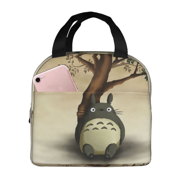 Japanese Anime Style Insulated Lunch Bag for Women, Aesthetic Forest Spirit Thermal Tote, Leakproof Meal Prep Cooler for Work Office