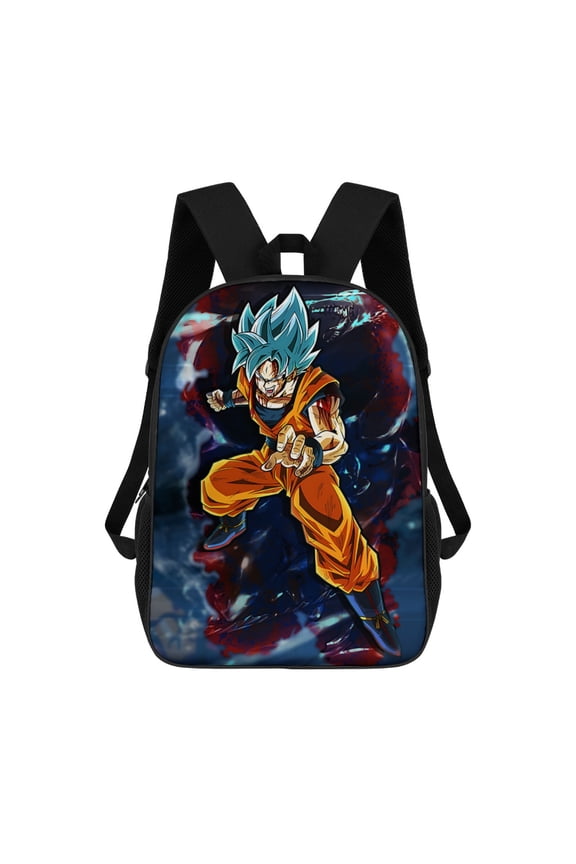 Japanese Anime Super Warrior Character Backpack, Water Resistant Large Capacity Daypack with Mesh Side Pocket, 5 Cool Cartoon Prints Ideal Birthday Gift for Anime Lovers